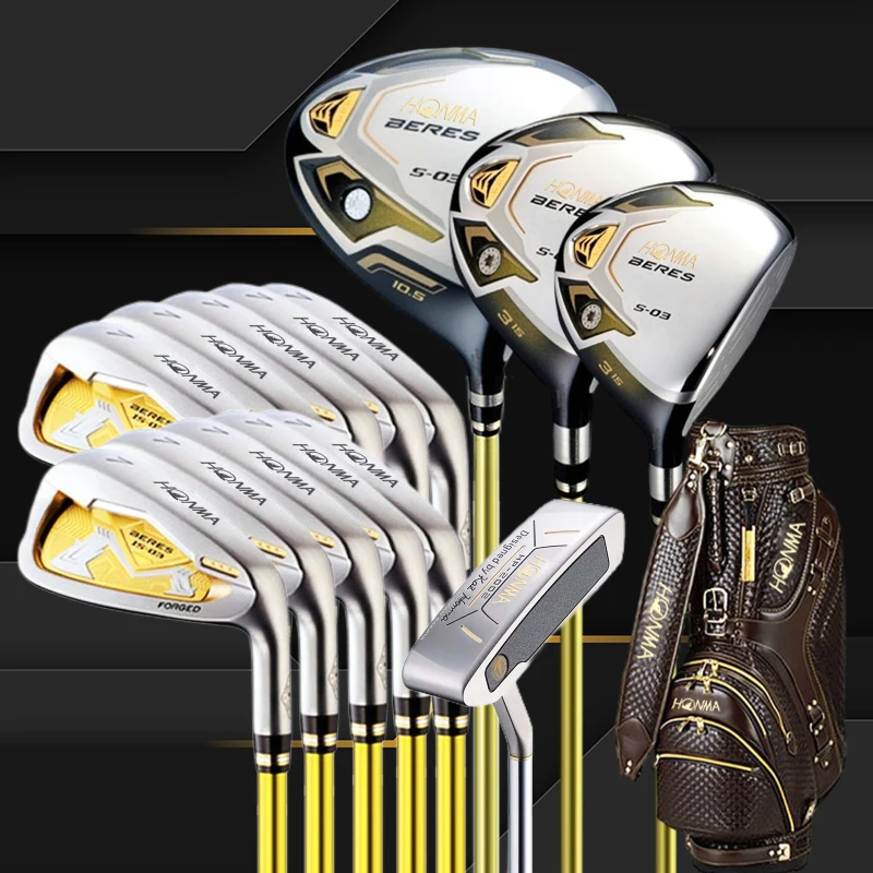 

New 3 Star Golf Clubs HONMA S-03 Men' s Golf Clubs Complete Set With Driver + Fairway Woods+Putters +Bags