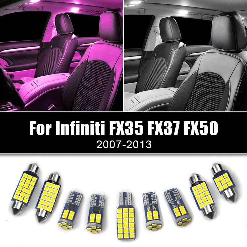For Infiniti FX35 FX37 FX50 2007-2010 2011 2012 2013 6pcs 12v Car LED Bulbs Dome Reading Lamps Trunk Light Interior Accessories
For Infiniti FX35 FX37 FX50 2007-2010 2011 2012 2013 6pcs 12v Car LED Bulbs Dome Reading Lamps Trunk Light Interior Accessories