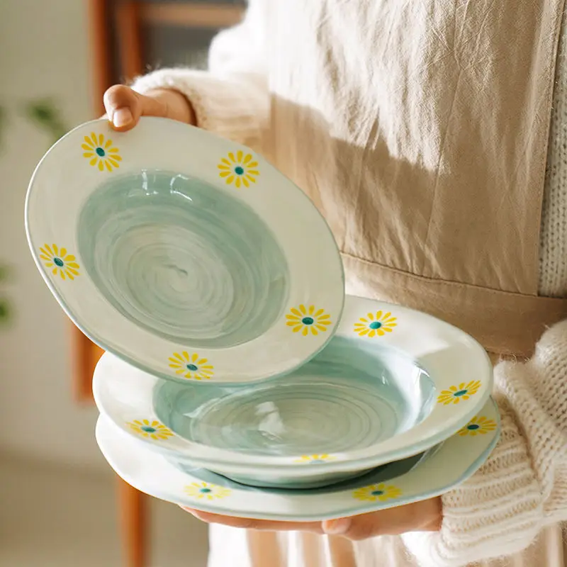 Japanese-style plate simple Zephyr ceramics dinner plate home dish Flat plate shallow dish European style porcelain plate
Japanese-style plate simple Zephyr ceramics dinner plate home dish Flat plate shallow dish European style porcelain plate