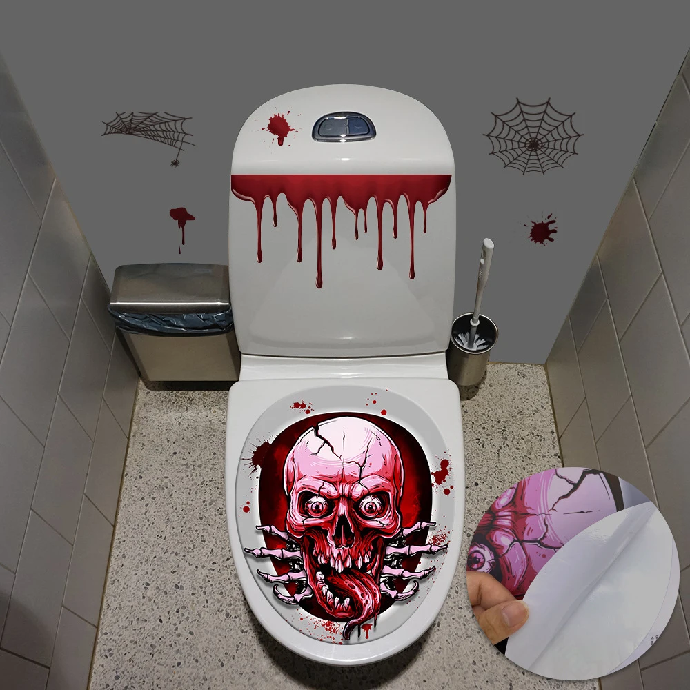 Halloween Skull Horror Toilet Sticker Cover Spider Clown Blood Handprint Thriller Horror Craft for Bar Cafe Party Interior Decor
Halloween Skull Horror Toilet Sticker Cover Spider Clown Blood Handprint Thriller Horror Craft for Bar Cafe Party Interior Decor