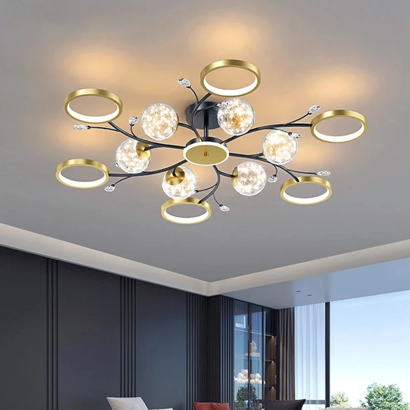

Новая потолочная лампа со звездами, стеклянный шар, хрустальная люстра для гостиной, столовой, спальни, домашний декор, подвесные осветительные приборы