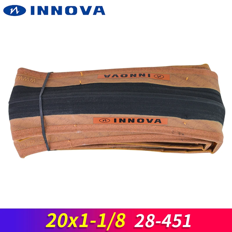 Складная велосипедная шина INNOVA 28-451 20x1 1/8 20 дюймов Ультралегкая с коричневым краем