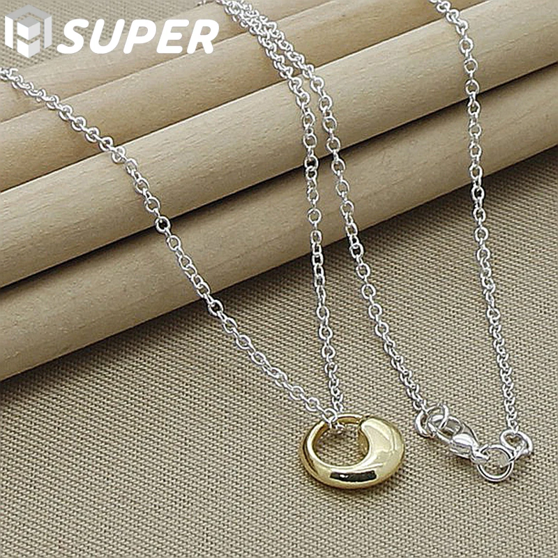 925 Sterling Silver Gold Water Droplets Pendant Necklace 16-30 Inch O-Chain For Women Wedding Charm Jewelry
925 Sterling Silver Gold Water Droplets Pendant Necklace 16-30 Inch O-Chain For Women Wedding Charm Jewelry
