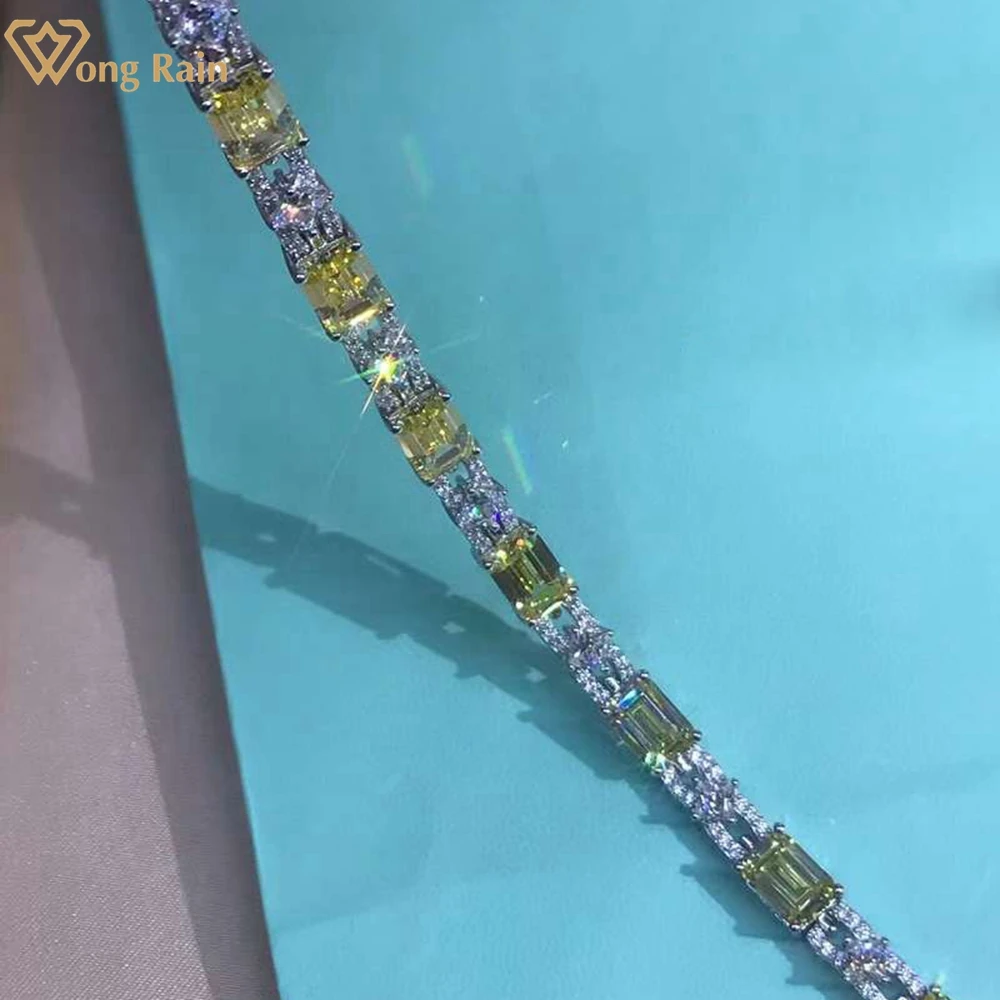 Wong Rain 100% 925 Sterling Silver VVS 3EX Emerald Cut Created Moissanite Gemstone Party Women Bracelet Bangle Fine Jewelry Gift
Wong Rain 100% 925 Sterling Silver VVS 3EX Emerald Cut Created Moissanite Gemstone Party Women Bracelet Bangle Fine Jewelry Gift