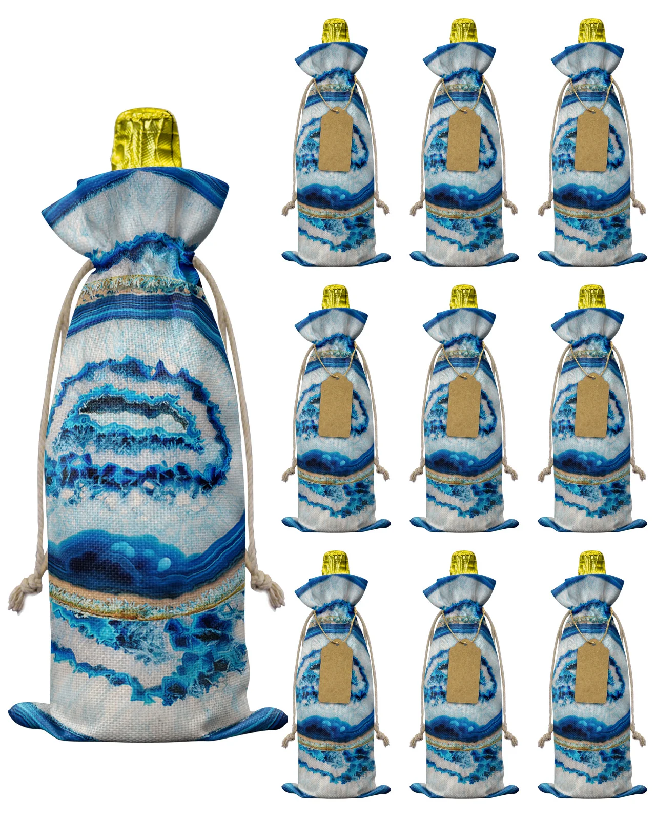 10pcs Retro Agate Texture Blue Wine Bottle Bag Christmas Decor for Home Wine Bottle Cover Wedding Party Decor Wine Bags
10pcs Retro Agate Texture Blue Wine Bottle Bag Christmas Decor for Home Wine Bottle Cover Wedding Party Decor Wine Bags