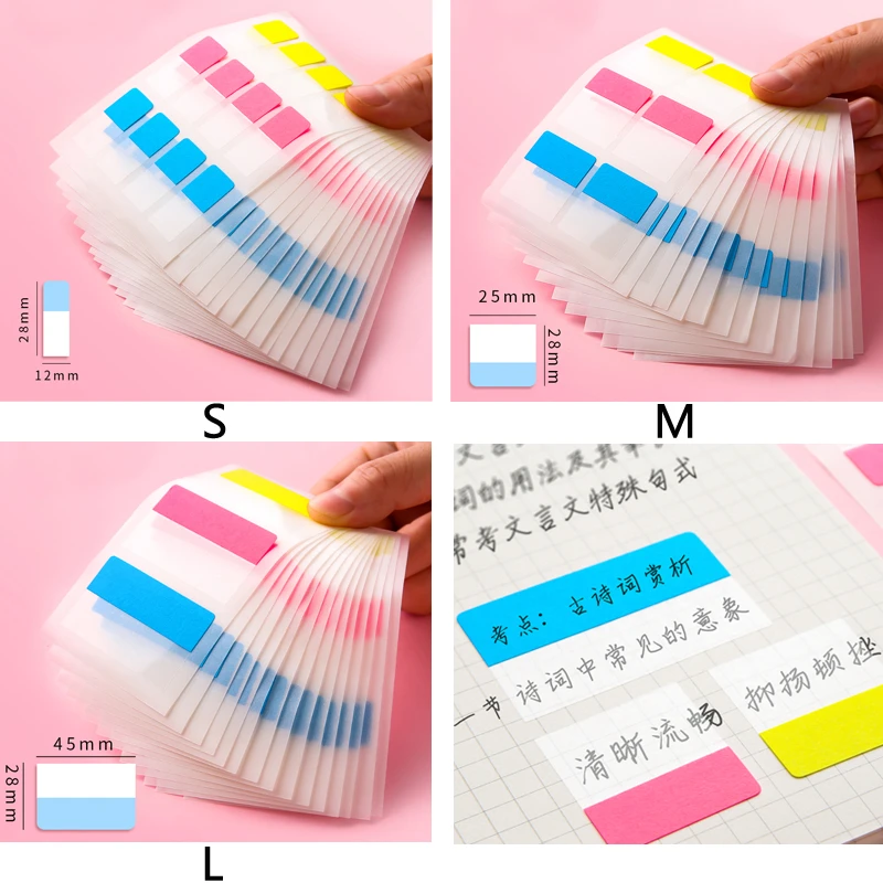 Sticky Writable Repositionable Index Tabs Flags for Pages Book Markers Reading Notes Office Supplies Student Stationery Sticker
Sticky Writable Repositionable Index Tabs Flags for Pages Book Markers Reading Notes Office Supplies Student Stationery Sticker
