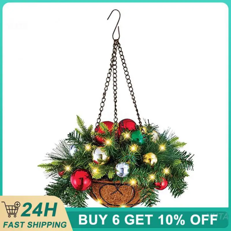 Christmas Hanging Basket With LED Light Artificial Pine Wreath Christmas Decoration Xmas Hanging Ornaments Outdoor Garden Decor
Christmas Hanging Basket With LED Light Artificial Pine Wreath Christmas Decoration Xmas Hanging Ornaments Outdoor Garden Decor