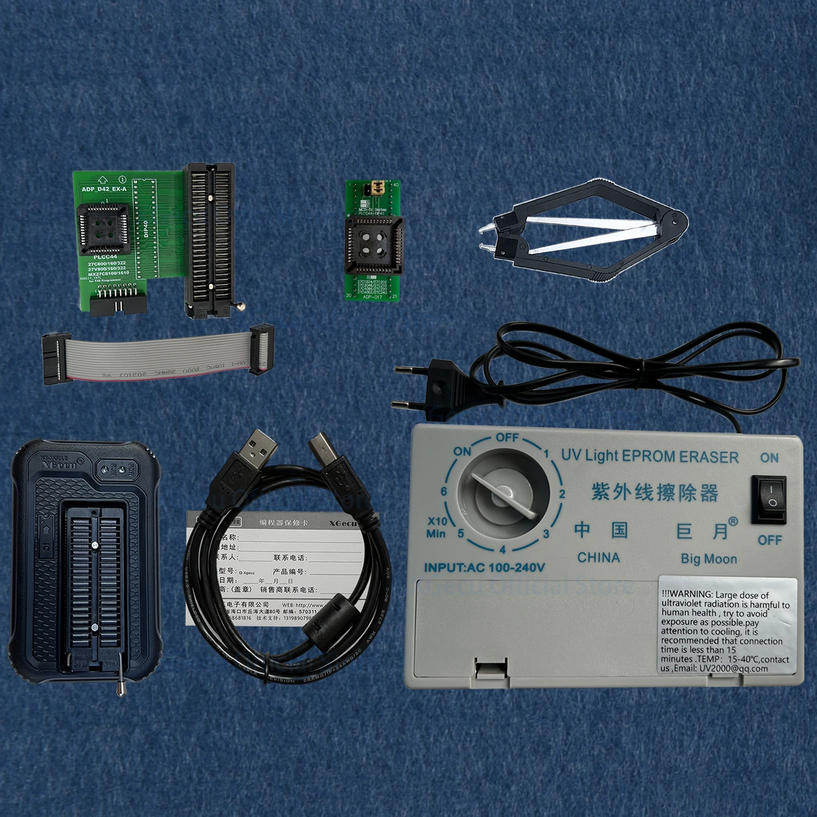 Программатор XGecu NEW T48 (TL866-3G) с поддержкой 32000 + микросхем для EEPROM + 16 бит EPROM 40/42 pin ZIF adapter и EPROM UV ластик
Программатор XGecu NEW T48 (TL866-3G) с поддержкой 32000 + микросхем для EEPROM + 16 бит EPROM 40/42 pin ZIF adapter и EPROM UV ластик