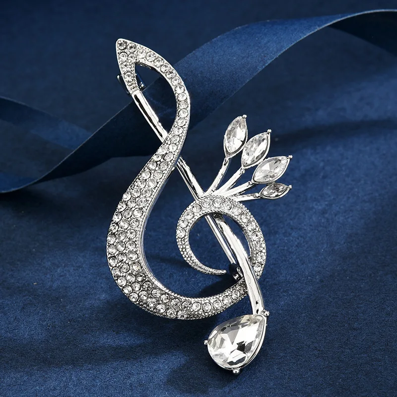 Elegant Rhinestone Brooch Free Shipping Musical Note Pin New Fashion Wedding Banquet Silver Brooch Jewelry
Elegant Rhinestone Brooch Free Shipping Musical Note Pin New Fashion Wedding Banquet Silver Brooch Jewelry