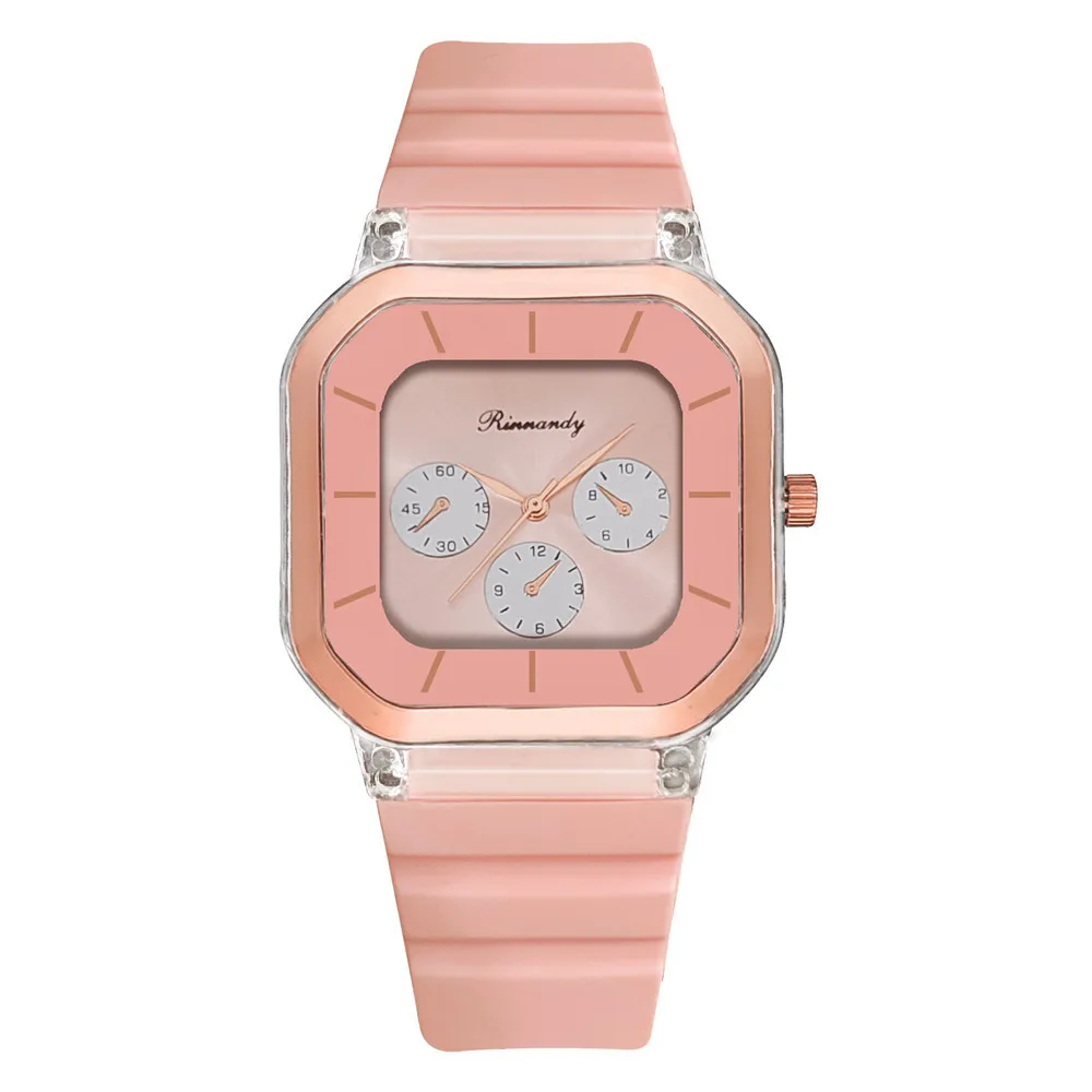 Cute Ladies Watch Casual Pink Silicone Simple Three Eyes Square Quartz Wristwatches For Women Relogio Feminino Montre Femme Gift
Cute Ladies Watch Casual Pink Silicone Simple Three Eyes Square Quartz Wristwatches For Women Relogio Feminino Montre Femme Gift