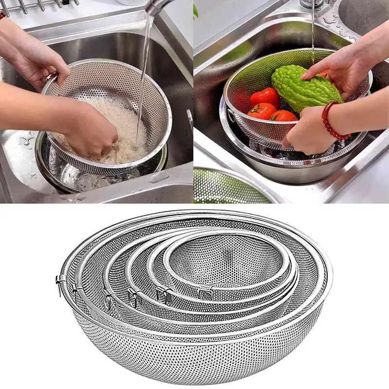 Stainless Steel Strainer Fine Mesh Juice Egg Filter Colanders Coffee Tea Vegtables Filtering Food Kitchen Accessories for Food
Stainless Steel Strainer Fine Mesh Juice Egg Filter Colanders Coffee Tea Vegtables Filtering Food Kitchen Accessories for Food