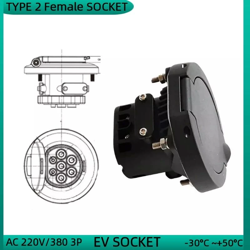 EV Socket 16A/32A 3 Phase AC Socket Outlet EV Charging Type 2 Socket Connector 4 Point Fixed European Standard IEC 62196-2
EV Socket 16A/32A 3 Phase AC Socket Outlet EV Charging Type 2 Socket Connector 4 Point Fixed European Standard IEC 62196-2