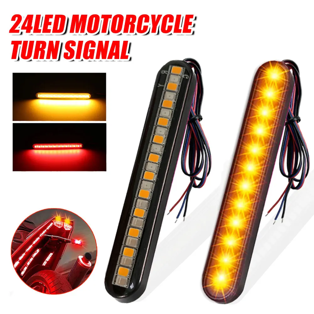 1Pair 24LED Motorcycle Turn Signal Light Bar Motorcycle Led Brake Signal Lights 12V Motor License Plate Indicator Lamps
1Pair 24LED Motorcycle Turn Signal Light Bar Motorcycle Led Brake Signal Lights 12V Motor License Plate Indicator Lamps