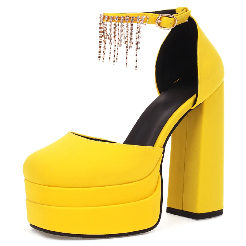 Женские босоножки на высоком каблуке, черные, красные или желтые вечерние туфли-лодочки на платформе, большой размер 48, лето 2022
Женские босоножки на высоком каблуке, черные, красные или желтые вечерние туфли-лодочки на платформе, большой размер 48, лето 2022