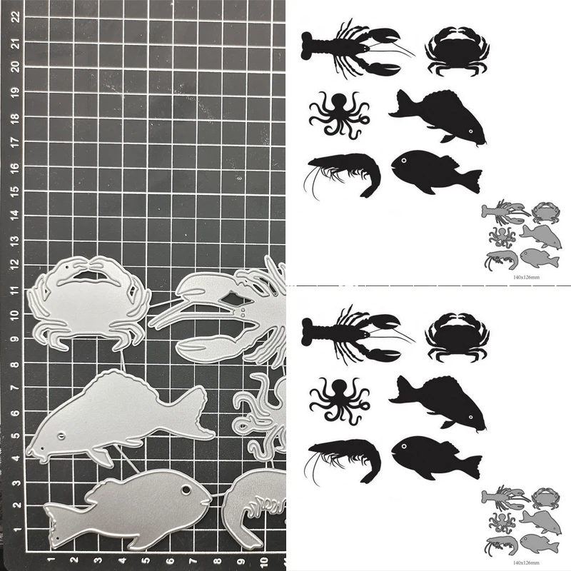 Metal Cutting Dies Fish Shrimp Crab Scrapbooking Craft Die Cut DIY Album Card Making Home Party Decoration
Metal Cutting Dies Fish Shrimp Crab Scrapbooking Craft Die Cut DIY Album Card Making Home Party Decoration