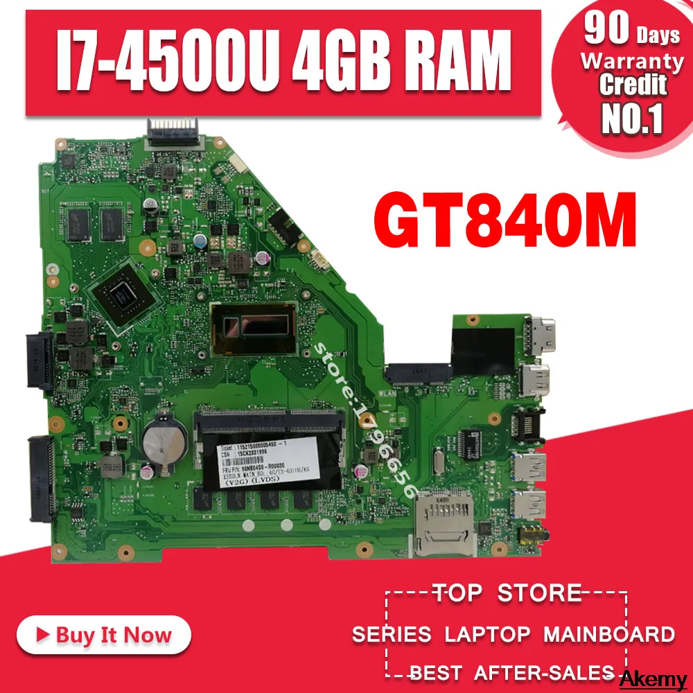 Материнская плата X550LN для ноутбука Asus X550LD A550L Y581L W518L X550LN, протестированная оригинальная материнская плата I7-4500U 4 Гб ОЗУ GT840M
Материнская плата X550LN для ноутбука Asus X550LD A550L Y581L W518L X550LN, протестированная оригинальная материнская плата I7-4500U 4 Гб ОЗУ GT840M