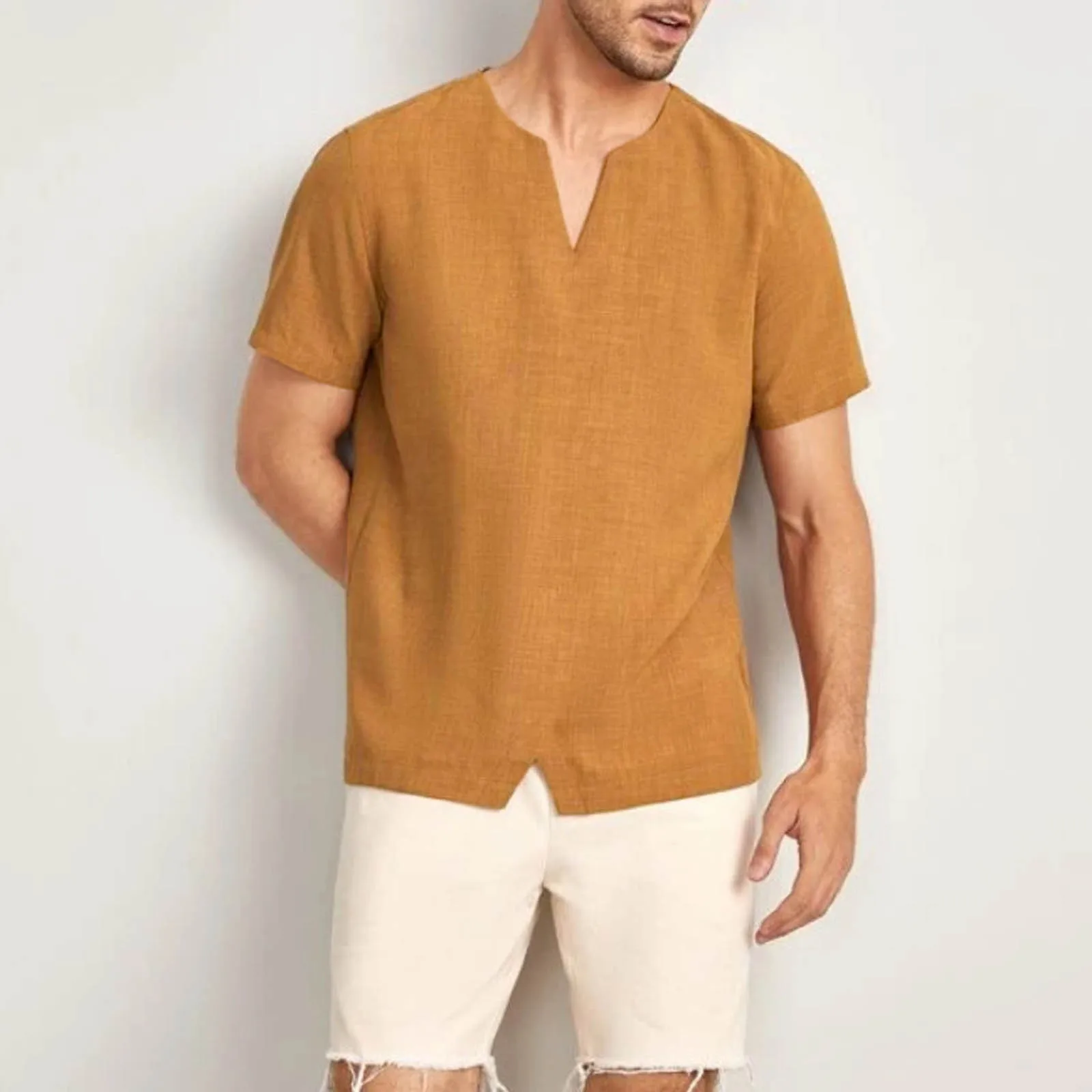 Summer Mens Beach Shirts Spring Summer Retro Travel V Neck Solid Color Shirt Short Sleeve Top 2022 Casual Loose Holiday Shirts
Summer Mens Beach Shirts Spring Summer Retro Travel V Neck Solid Color Shirt Short Sleeve Top 2022 Casual Loose Holiday Shirts