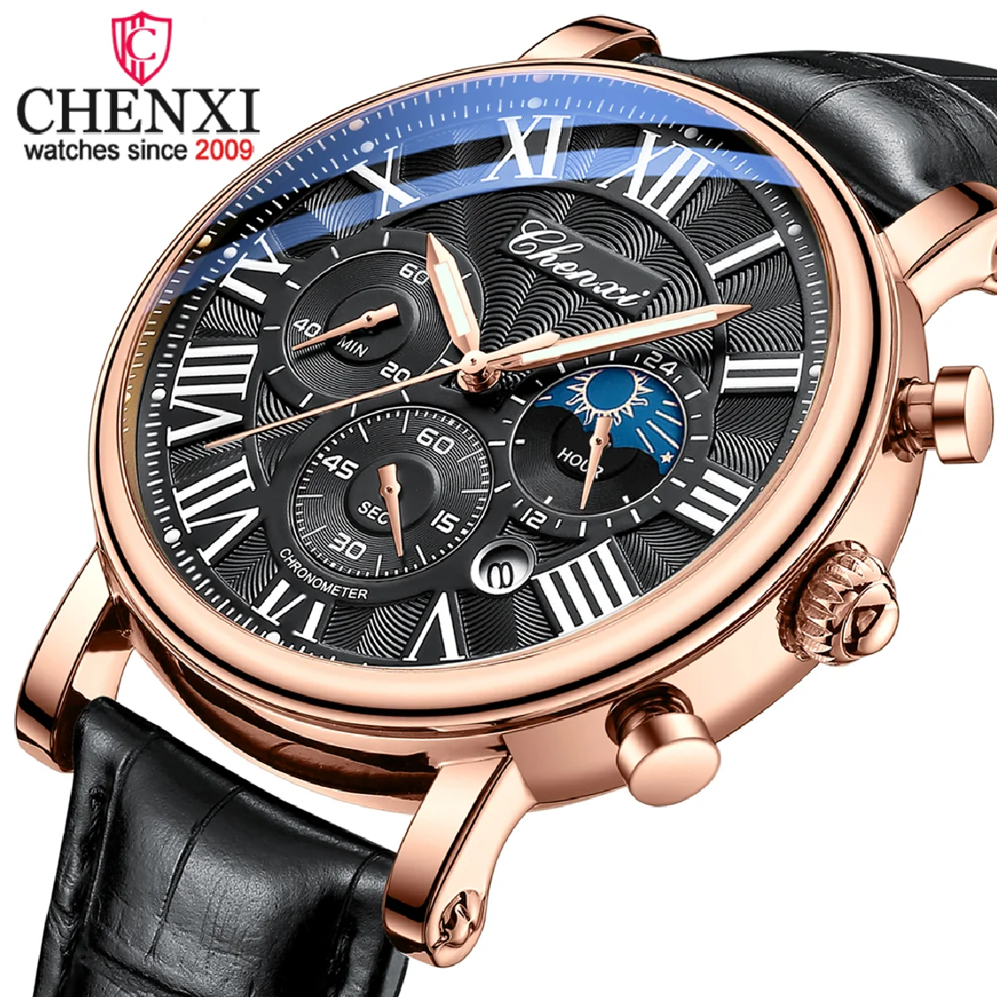 CHENXI New Men Watch Sport Chronograph Quartz Top Brand Luxury Waterproof Wrist Watch Classic business Mens Leather Clock
CHENXI New Men Watch Sport Chronograph Quartz Top Brand Luxury Waterproof Wrist Watch Classic business Mens Leather Clock