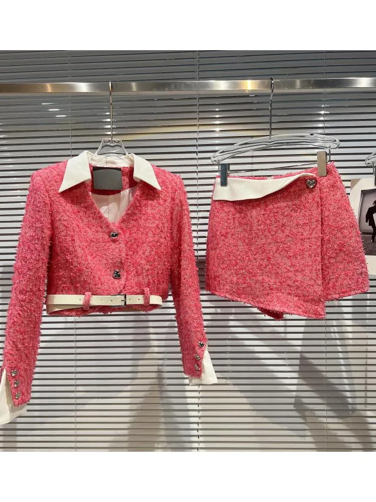 Новинка 2022, Модный стильный Дизайнерский Костюм HIGH STREET, женский костюм из твидовой куртки и юбки с цветными блоками на осень и зиму
Новинка 2022, Модный стильный Дизайнерский Костюм HIGH STREET, женский костюм из твидовой куртки и юбки с цветными блоками на осень и зиму