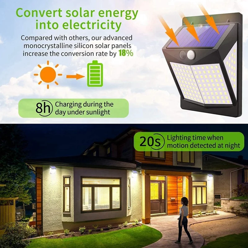 Solar Security Lights Outdoor, 140 LED Solar Motion Sensor Lights 3 Lighting Modes Solar Powered Wall Lights
Solar Security Lights Outdoor, 140 LED Solar Motion Sensor Lights 3 Lighting Modes Solar Powered Wall Lights