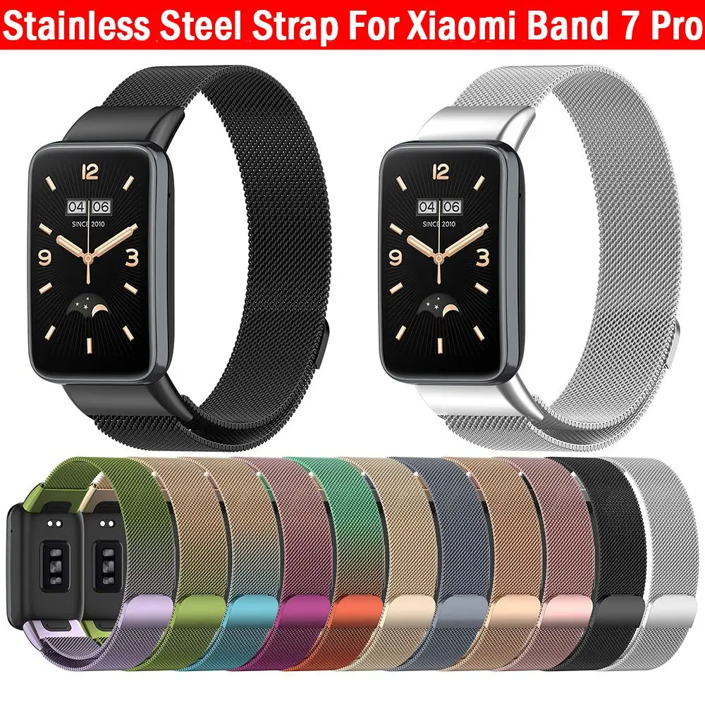Ремешок из нержавеющей стали для Xiaomi Band 7 Pro, сменный металлический браслет для наручных часов, аксессуары «Миланская петля»
Ремешок из нержавеющей стали для Xiaomi Band 7 Pro, сменный металлический браслет для наручных часов, аксессуары «Миланская петля»