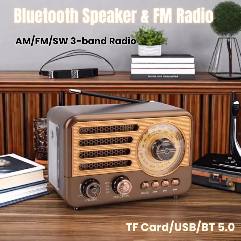 Настольный мини FM/AM/SW 3-полосный радиоприемник с высокой громкостью Беспроводная