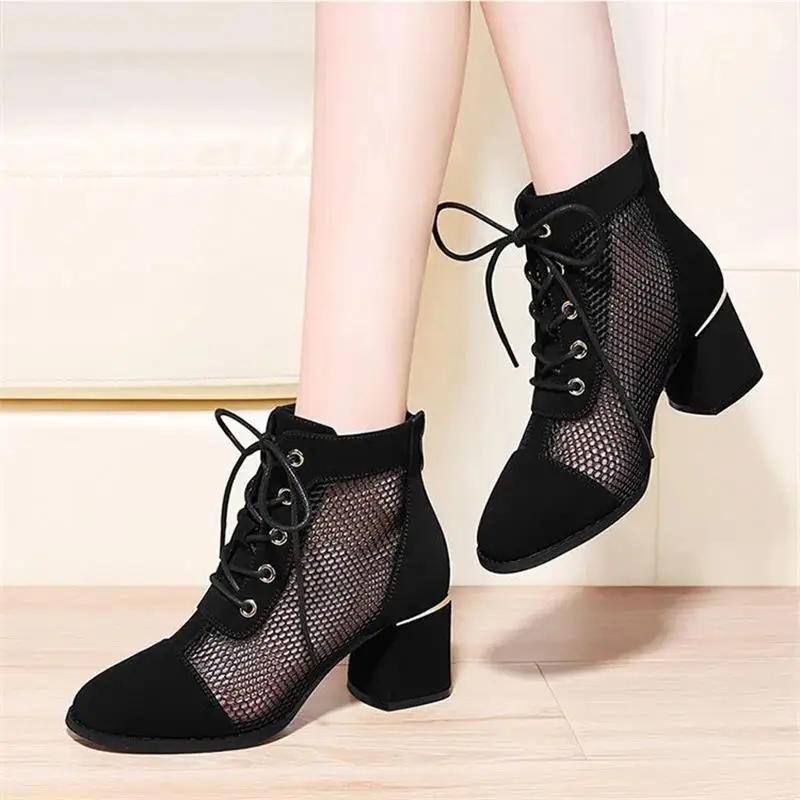 Mesh Single Shoes Women's Thick Heels Summer 2022 New Spring Breathable Medium Heels Mesh Shoes High Heels Lace Up Frosted Leath
Mesh Single Shoes Women's Thick Heels Summer 2022 New Spring Breathable Medium Heels Mesh Shoes High Heels Lace Up Frosted Leath
