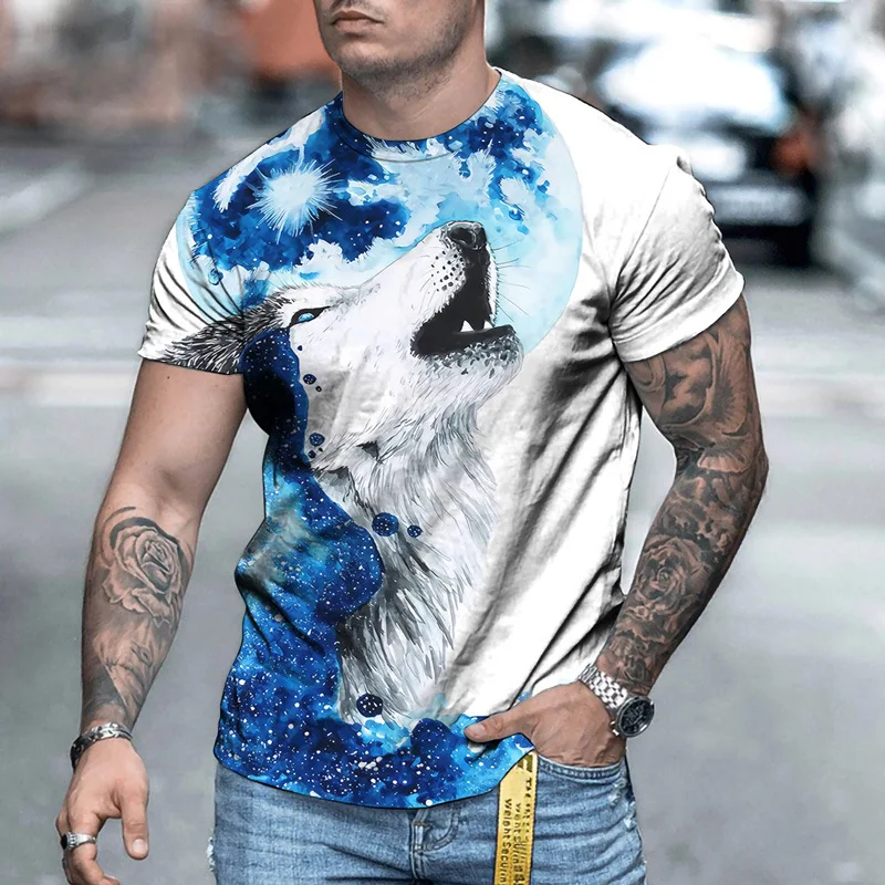 Summer new fashion wolf 3D printing men's and women's T-shirt animal printing casual loose short sleeve
Summer new fashion wolf 3D printing men's and women's T-shirt animal printing casual loose short sleeve