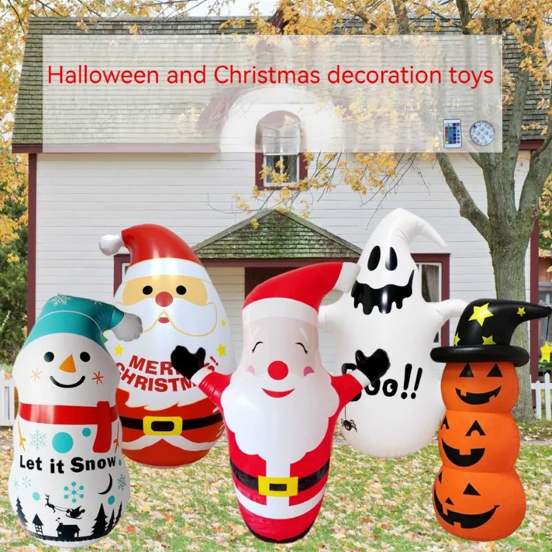 

Party Decoration PVC Inflatable Ball Tumbler Snowman Santa Claus Ghost Pumpkin Tumbler Balloons For Christmas Halloween Decor