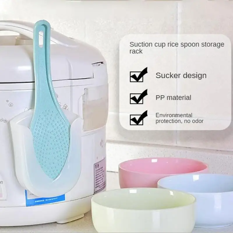 Rice Spoon Storage Rack Suction Cup Rice Cooker Spoon Holder Household Scoop Stand Rice Scoop Paddle Holder Kitchen Accessories 
Rice Spoon Storage Rack Suction Cup Rice Cooker Spoon Holder Household Scoop Stand Rice Scoop Paddle Holder Kitchen Accessories