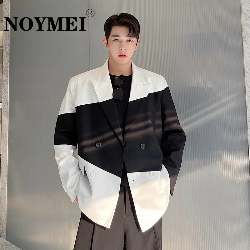 NOYMEI Personalized Contrast Color Men's Suit Jacket Double Breasted Lapel Fashion Korean Style Patchwork Male Blazer WA1411
NOYMEI Personalized Contrast Color Men's Suit Jacket Double Breasted Lapel Fashion Korean Style Patchwork Male Blazer WA1411