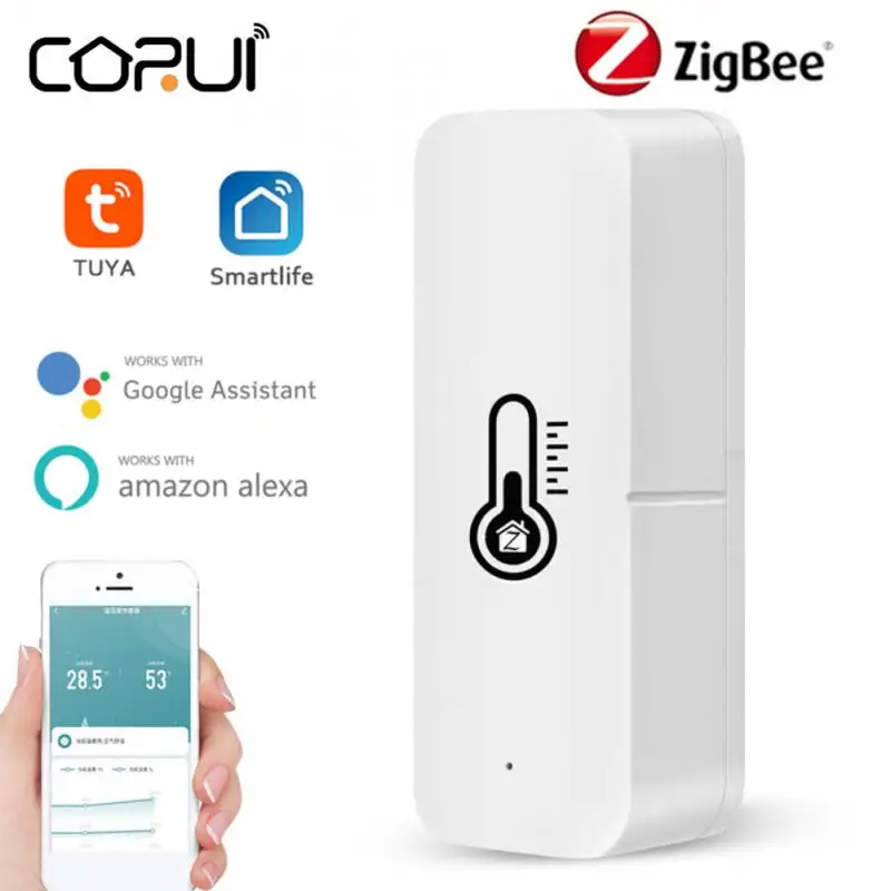 CORUI ZigBee Tuya Smart Temperature Humidity Sensor Smart Home Hygrometer Smart Life Control Works With Alexa Google Home
CORUI ZigBee Tuya Smart Temperature Humidity Sensor Smart Home Hygrometer Smart Life Control Works With Alexa Google Home
