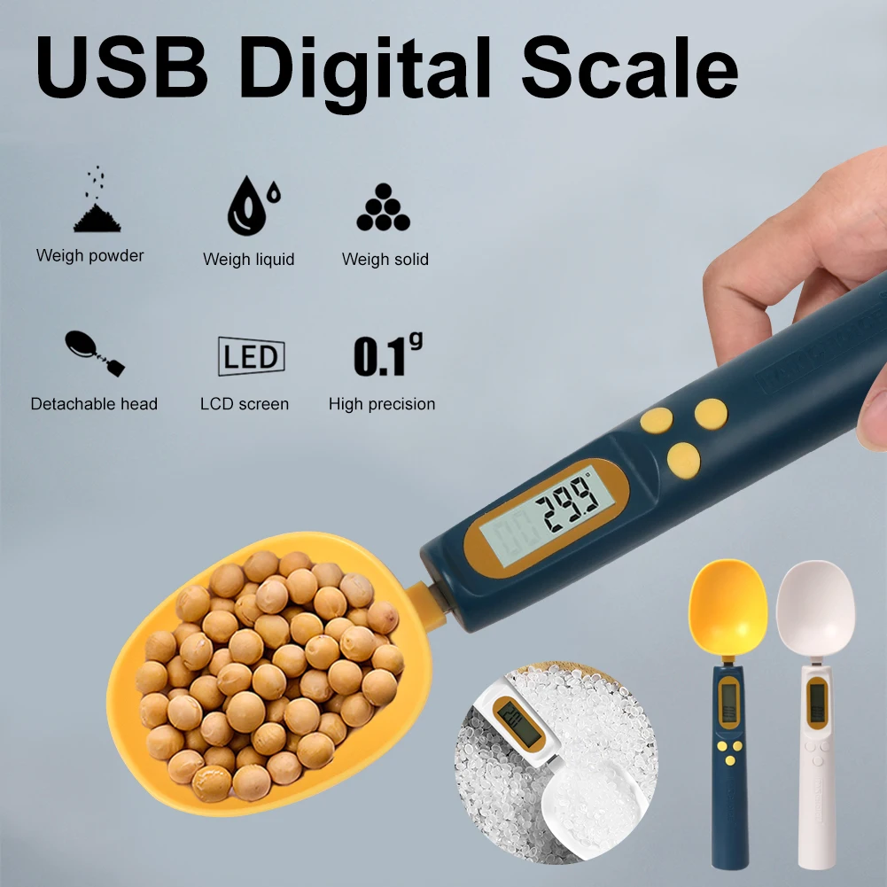 500g/0.1g LCD Digital Kitchen Spoon Scale Measuring Food Flour Digital Spoon Scale Mini Kitchen Tool USB Coffee Tea Sugar Scale
500g/0.1g LCD Digital Kitchen Spoon Scale Measuring Food Flour Digital Spoon Scale Mini Kitchen Tool USB Coffee Tea Sugar Scale