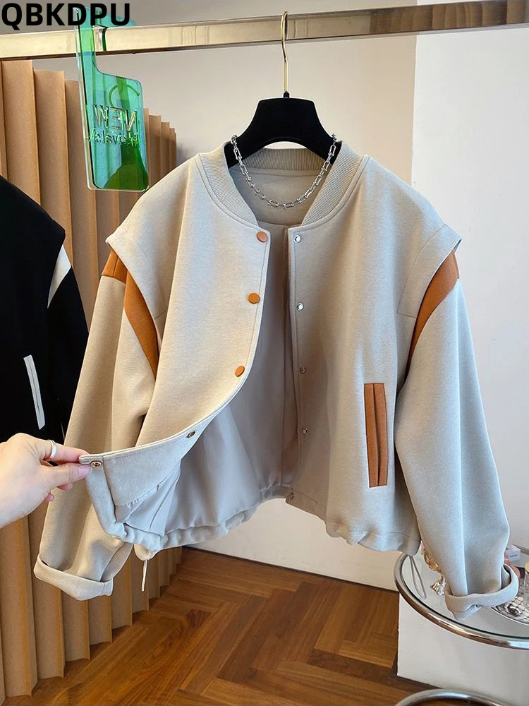 Design Spliced Short Women Coat Streetwear Casacos Casual Loose Baseball Jackets Spring Trend Chaquetas New Long Sleeve Abrigos
Design Spliced Short Women Coat Streetwear Casacos Casual Loose Baseball Jackets Spring Trend Chaquetas New Long Sleeve Abrigos