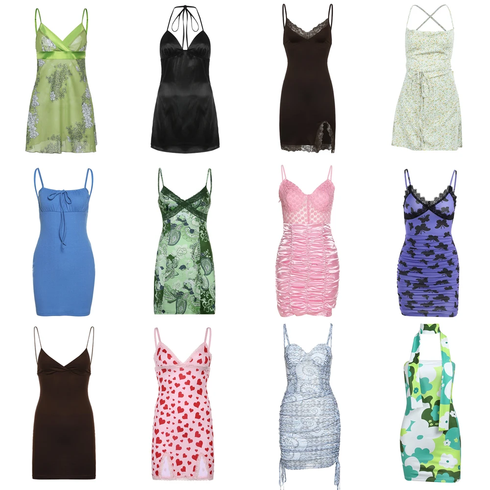 2000s Fashion Patchwork Floral Print Dresses for Women 2022 Y2K Clubwear Sexy Backless V-neck A-line Green Cami Dress Party
2000s Fashion Patchwork Floral Print Dresses for Women 2022 Y2K Clubwear Sexy Backless V-neck A-line Green Cami Dress Party