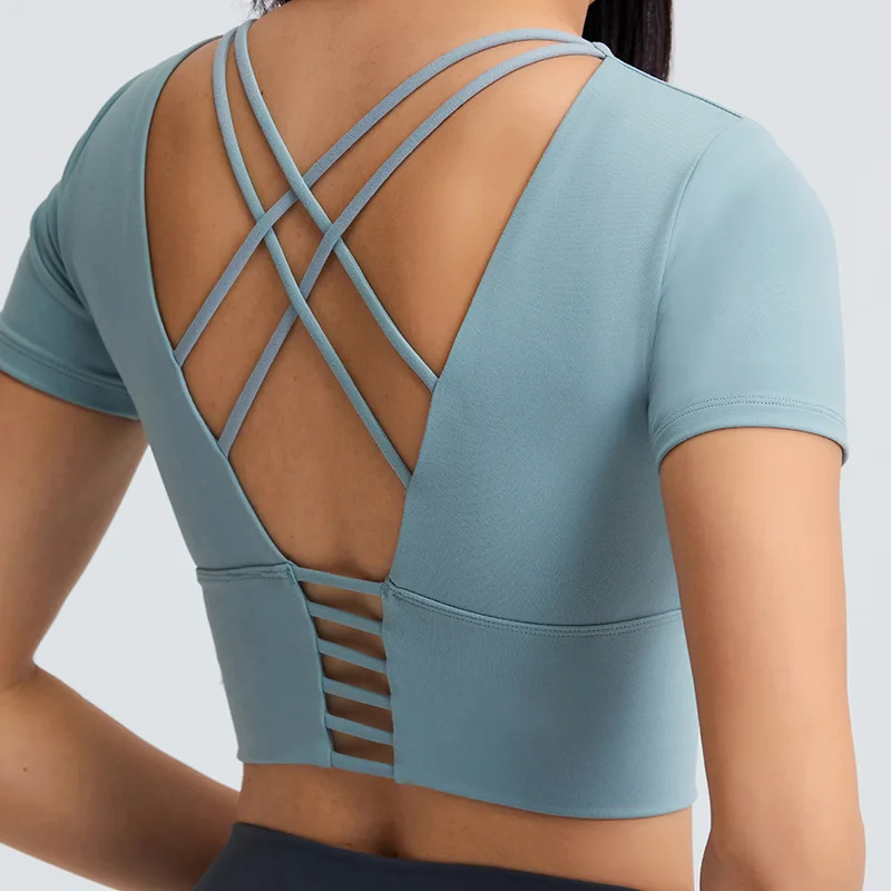 Solid Color Women's Fitness Bra Gym Sports Bralette Plus Size Tank Tops Cropped Navel Cutout T-shirt Short Sleeve With Chest Pad
Solid Color Women's Fitness Bra Gym Sports Bralette Plus Size Tank Tops Cropped Navel Cutout T-shirt Short Sleeve With Chest Pad