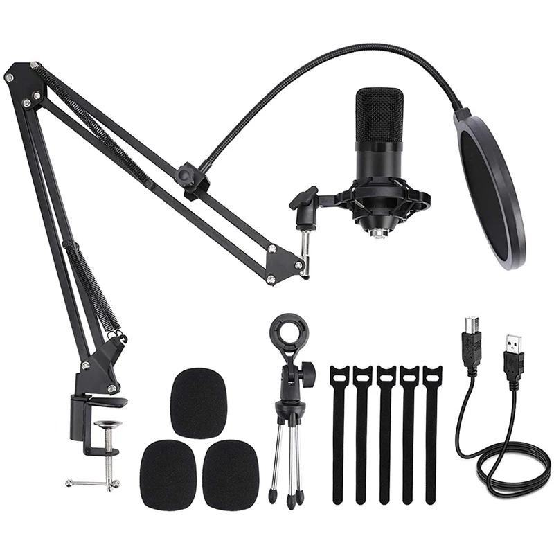 Condenser Microphone Set,For Computer Podcast Microphones,Games,With Voice Control Chipset,Adjustable Scissor Arm Stand
Condenser Microphone Set,For Computer Podcast Microphones,Games,With Voice Control Chipset,Adjustable Scissor Arm Stand