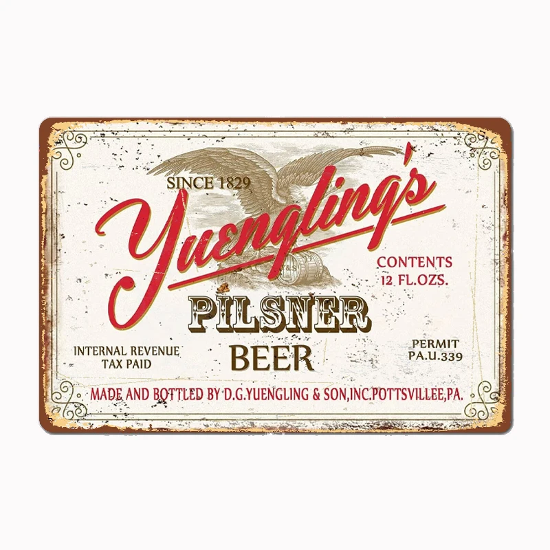Yuengling's Pilsner Beer Bar Pub Happy Metal Sign Vintage Metal Tin Sign Wall - Retro For Home Living Room Bedroom Decor Gifts
Yuengling's Pilsner Beer Bar Pub Happy Metal Sign Vintage Metal Tin Sign Wall - Retro For Home Living Room Bedroom Decor Gifts