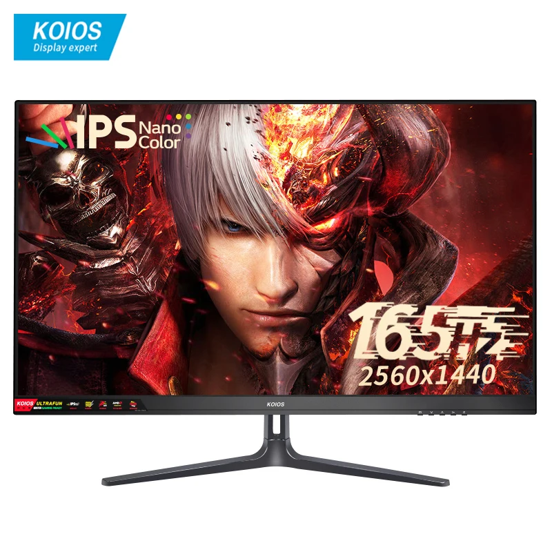 

KOIOS 27 Inch 2K Computer Monitor 165Hz Gaming Monitors Donkey Kong Lg IPS Screen 1MS Narrow Bezel PC LCD Display 2560*1440 Bk