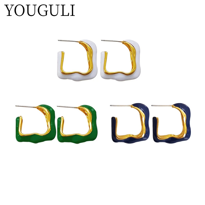 925 Silver Needle Fashion Jewelry Enamel Earrings Popular Design Irregular White Green Blue Drop Earrings For Girl Lady Gifts
925 Silver Needle Fashion Jewelry Enamel Earrings Popular Design Irregular White Green Blue Drop Earrings For Girl Lady Gifts
