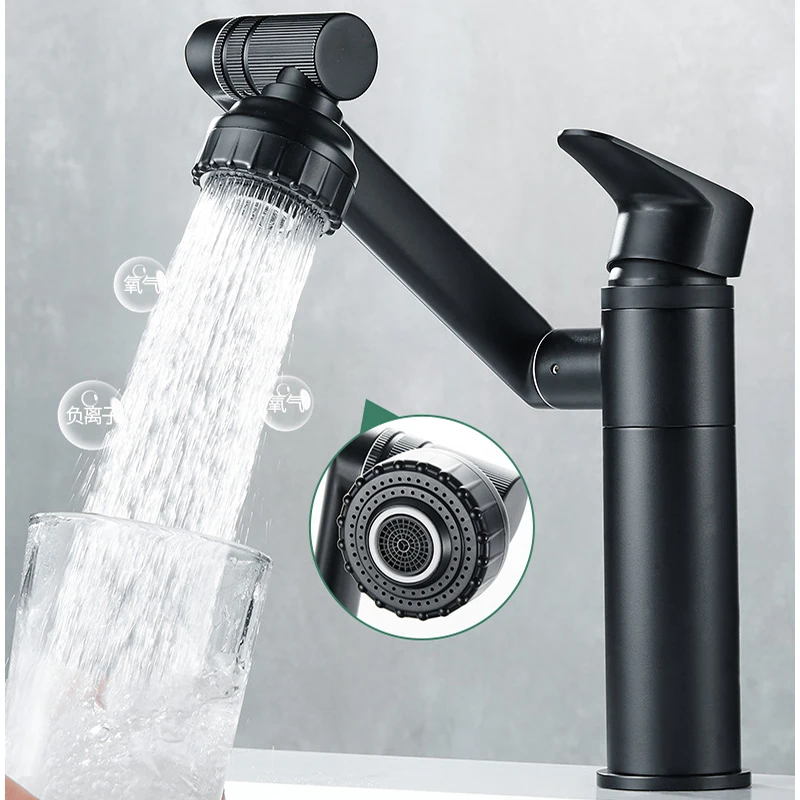

1080° Swivel Bathroom Sink Faucet Basin Faucet Mixer Deck Mounted Splash Proof Water Tap Shower Head Aerators Plumbing Tapware