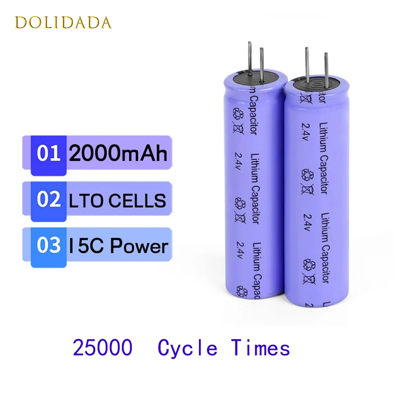 25000Cycle Times 2.4V 2000mAh LTO 18650Lithium Titanate Cell Low Temperature Long Cycle DIY 12V Battery Pack Power Tool Battery
25000Cycle Times 2.4V 2000mAh LTO 18650Lithium Titanate Cell Low Temperature Long Cycle DIY 12V Battery Pack Power Tool Battery