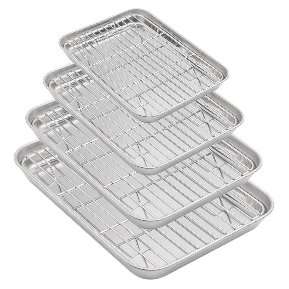 Stainless steel drain tray Baking tray tray with stainless steel mesh cooling rack baking tools
Stainless steel drain tray Baking tray tray with stainless steel mesh cooling rack baking tools