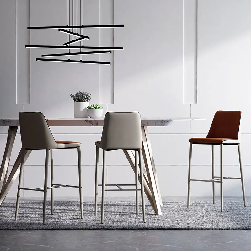 Bar chair modern simple creative fashion color matching Nordic fixed light luxury household high foot back bar stool
Bar chair modern simple creative fashion color matching Nordic fixed light luxury household high foot back bar stool
