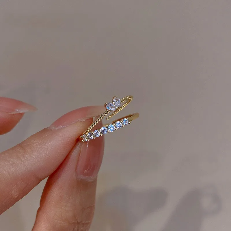 Luxury Elegant Heart Rings Set For Women Sweet Gold Color Weave Crystal Wedding Ring Gift Korea Fashion Jewerly Aesthetic Trend
Luxury Elegant Heart Rings Set For Women Sweet Gold Color Weave Crystal Wedding Ring Gift Korea Fashion Jewerly Aesthetic Trend