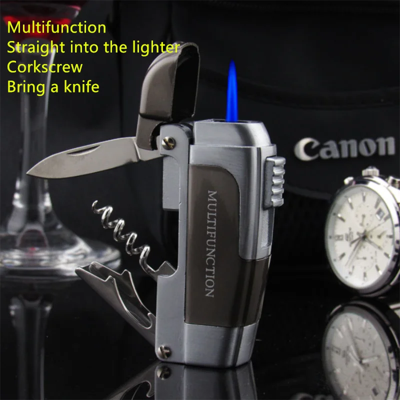 2021 metal multi-function lighter blue flame straight windproof lighter bottle opener with knife men's smoking accessories
2021 metal multi-function lighter blue flame straight windproof lighter bottle opener with knife men's smoking accessories