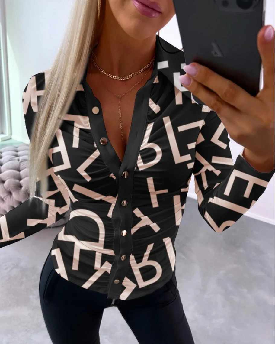 Blouse Women 2023 Fashion Women Shirt Loose V-neck Slim Womens Tops Printed Shirts Long Sleeve Blouses Elegant Shirt Female
Blouse Women 2023 Fashion Women Shirt Loose V-neck Slim Womens Tops Printed Shirts Long Sleeve Blouses Elegant Shirt Female