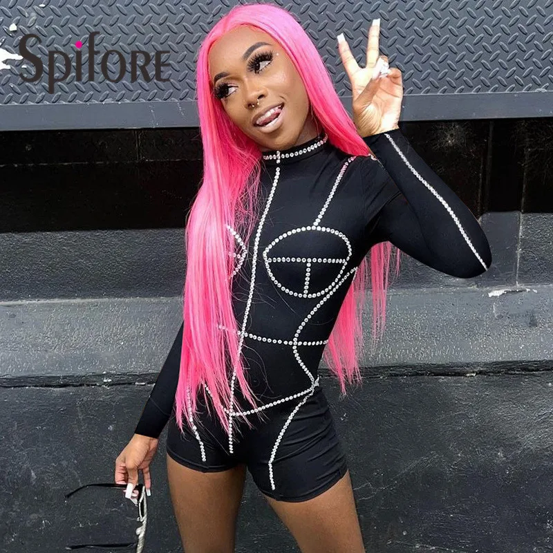 Spifore Long Sleeve Diamonds Woman Rompers Fall Winter Black Bodycon One Piece Sexy Outfits Casual Streetwear Fashion Playsuits
Spifore Long Sleeve Diamonds Woman Rompers Fall Winter Black Bodycon One Piece Sexy Outfits Casual Streetwear Fashion Playsuits