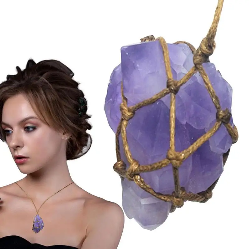 Natural Stone Pendant Necklace Handmade Amethyst Rock Necklace Quartz Healing Purple Crystal Gemstone Pendant Jewellery Gift
Natural Stone Pendant Necklace Handmade Amethyst Rock Necklace Quartz Healing Purple Crystal Gemstone Pendant Jewellery Gift