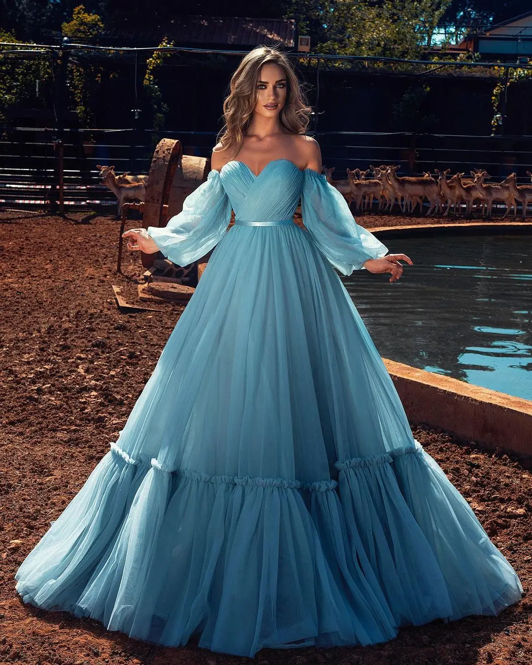Elegant Long Puffy Sleeves Prom Dress Off The Shoulder Tiered Skirt Evening Dresses for Women Party Gowns Plus Size Celebrity
Elegant Long Puffy Sleeves Prom Dress Off The Shoulder Tiered Skirt Evening Dresses for Women Party Gowns Plus Size Celebrity